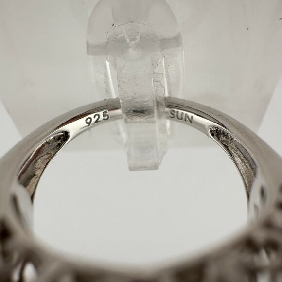 Detailed Lab Created Pink Sapphire and Sterling Ring - Size 7 - Picture 10 of 16